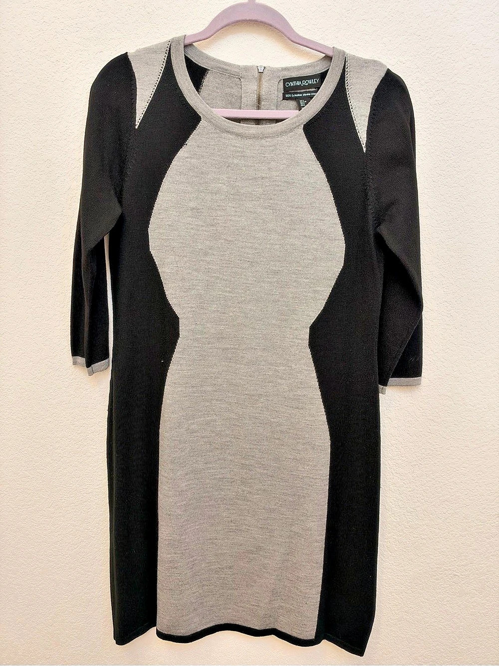 Cynthia Rowley Color Block Merino Wool Midi Dress Size Large